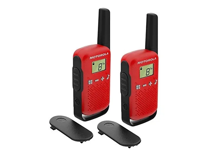Motorola Talkabout T42 - Bärbar - tvåvägsradio - PMR - 446 MHz - 16-kanals - svart och röd (paket om 2) | Tele & GPS - Hobbyradio - Walkie talkie | GameStuff