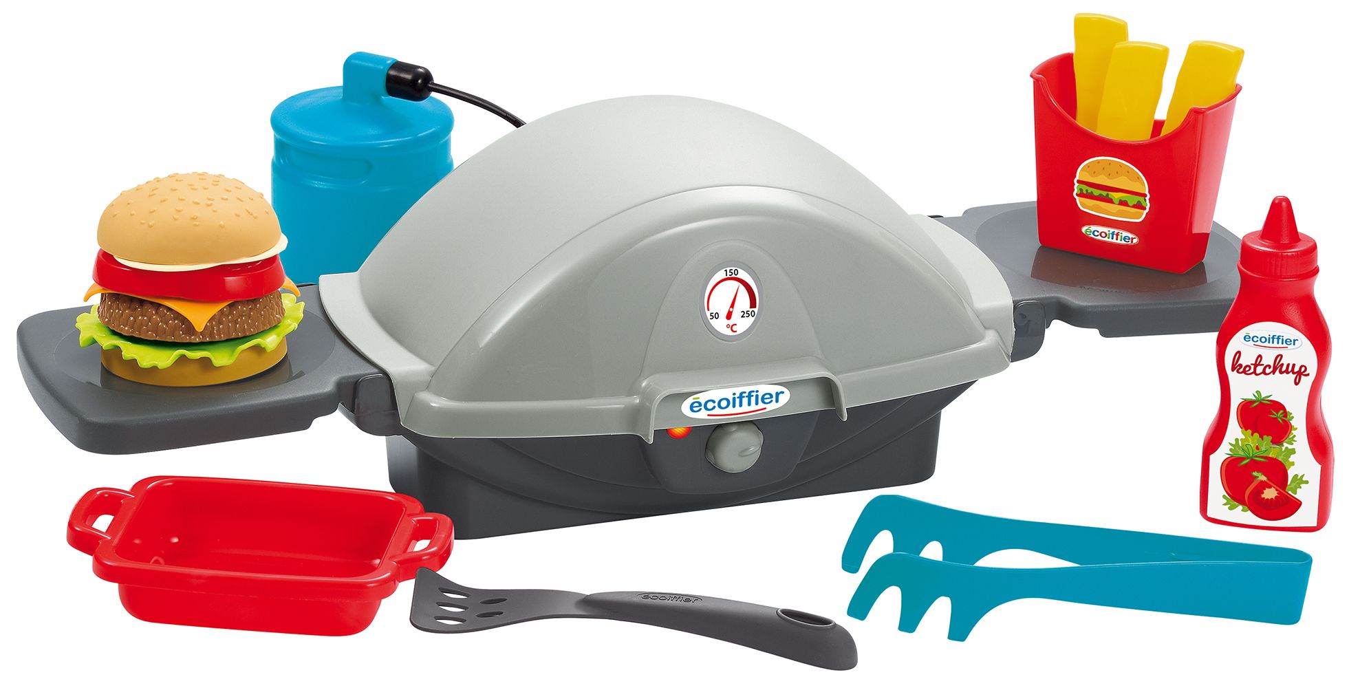 Ecoiffier Grauer Grill Mit Burger-Zubehör