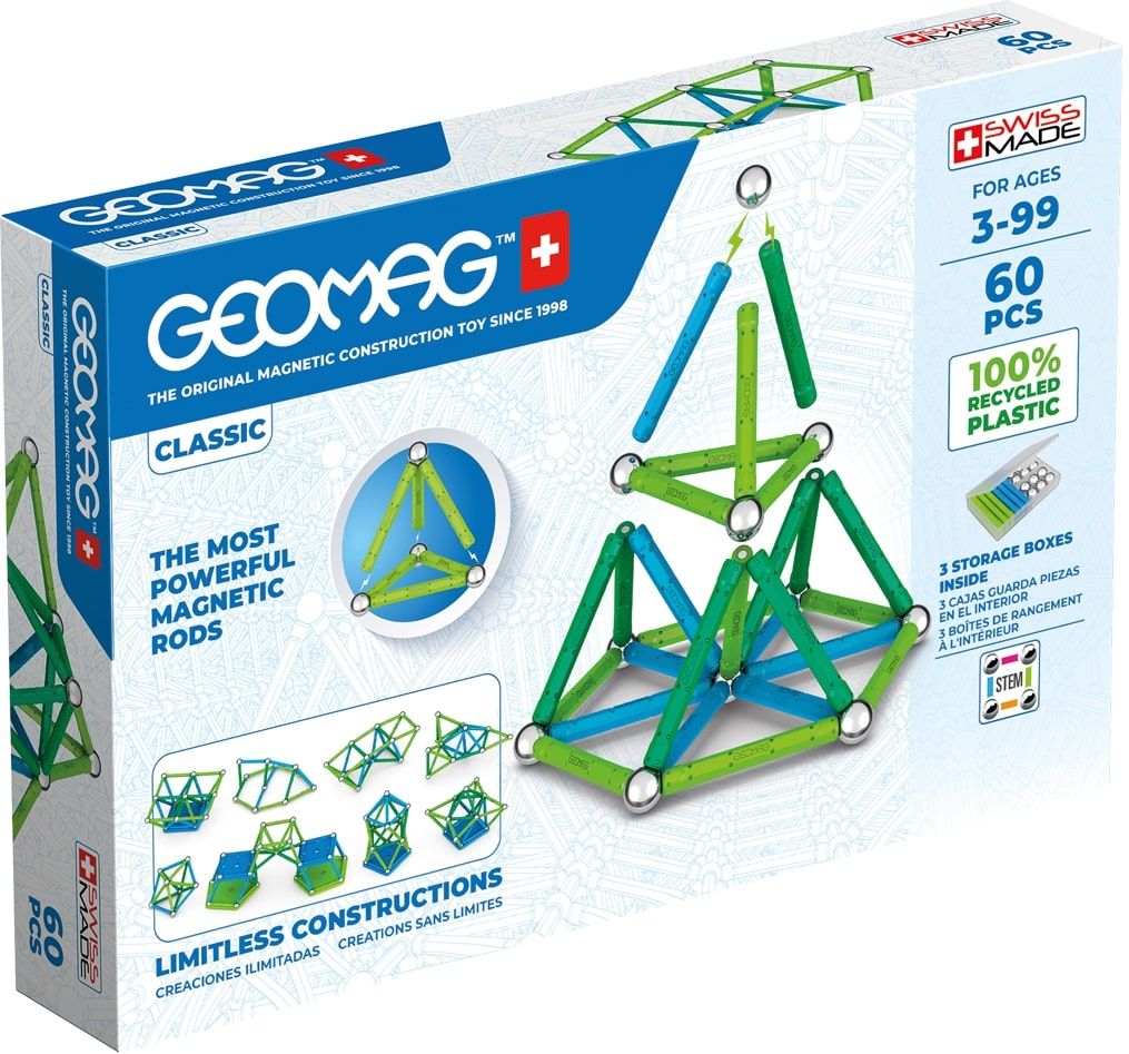 Geomag GEO-272 Classic Magnetiske Elementer Konstruktionslegetøj - 3+år - 60 Dele