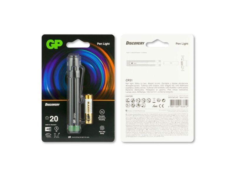 Gp Lighting Cp21, Kuglepenslommelygte, Sort, Ipx4, Led, 1 Lampe( R), 100 Lm