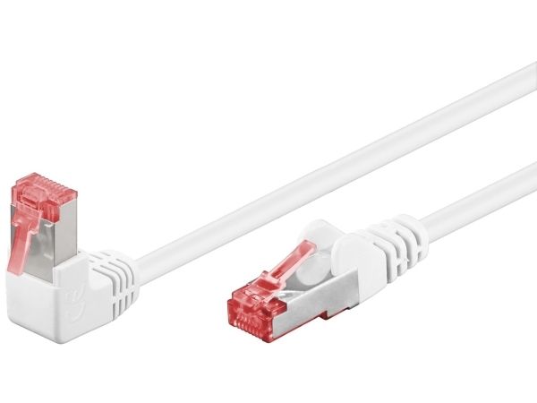 Goobay Cat 6 Patchkabel 1X 90° Vinklet, S/Ftp (Pimf), Hvid, 3M