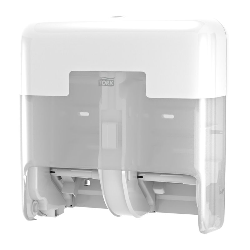 Toiletpapirdispenser ruller, Tork, T7 Optiserve 4 rolls, hvid 319mmx323mm x 174mm