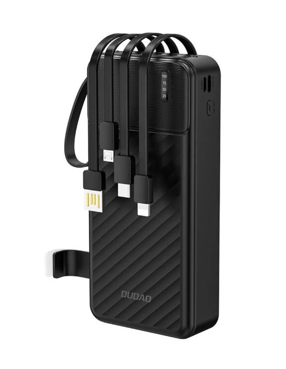 Dudao Powerbank K11 Pro 20000mAh med indbyggede kabler sort