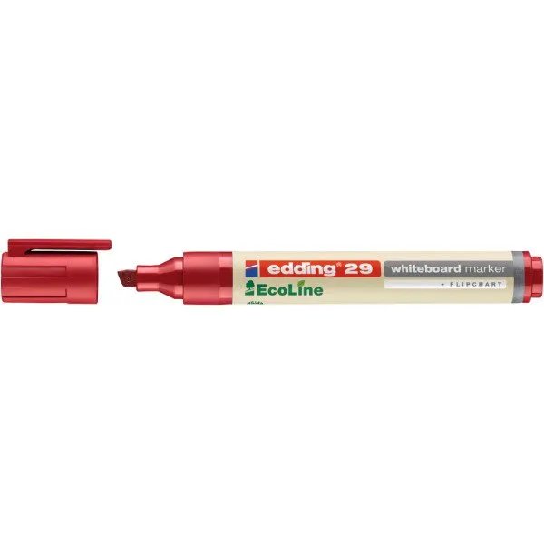 Whiteboardpenna edding 29 EcoLine röd 1-5 mm sned spets - (10 st.) | Skrivredskap - Märkpennor - Permanent Marker | GameStuff