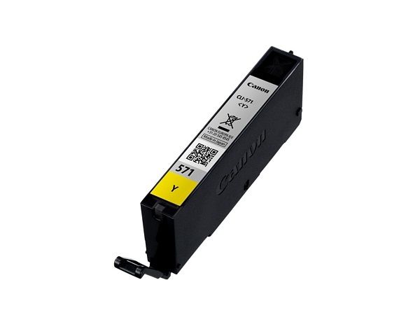 Canon Cli-571Y - 7 Ml - Gul - Original - Blækbeholder - For Pixma Ts5051, Ts5053, Ts5055, Ts6050, Ts6051, Ts6052, Ts8051, Ts8052, Ts9050, Ts9055