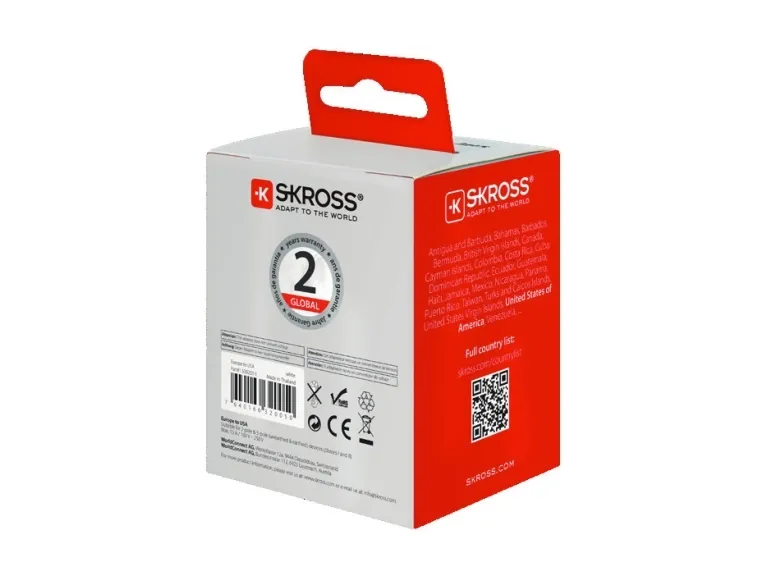 Skross 1.500203-E, Typ B, Universal, Typ C, Typ F, 100-250 V, 15 A, Vit | Datortillbehör - Laddare & Batterier - Nätaggregat adaptrar | GameStuff