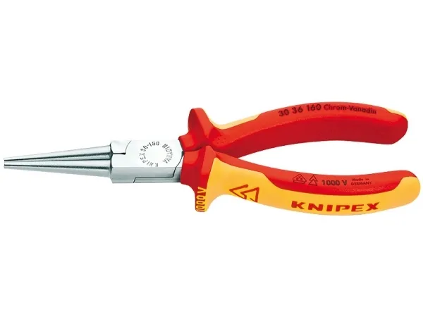Knipex 30 36 160, Nåltänger, 2,5 mm, 4,1 cm, Stål, Röd, Gul, 160 mm | Verktyg & Verkstad - Tänger - Flack- och Rundtång | GameStuff