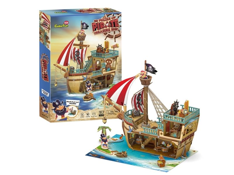 Cubicfun Pirate Treasure Ship, 157 Stück(E), Schiffe, 3 Jahr(E)