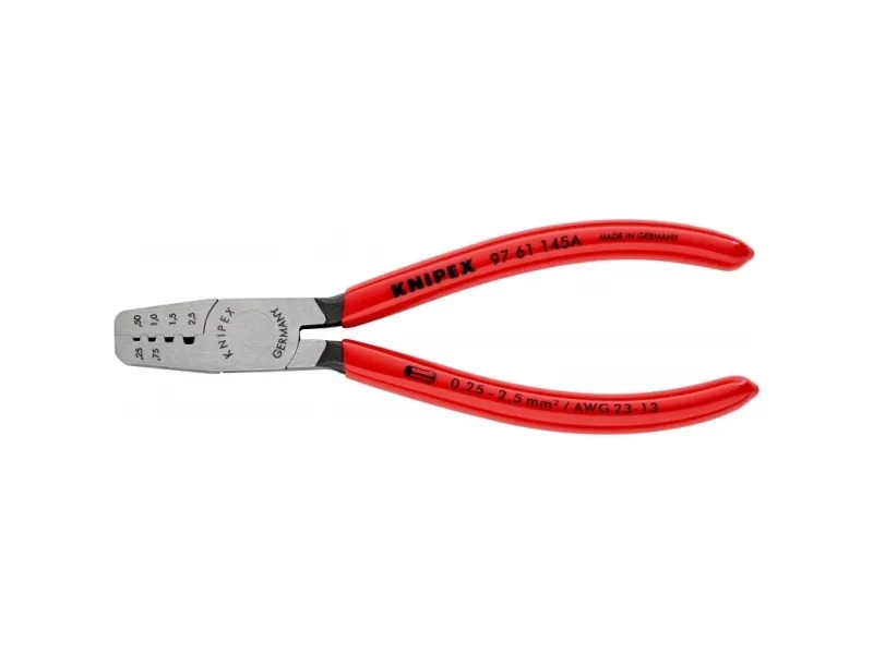 KNIPEX Crimptang til kabeltyller betrukket med kunststof 145 mm