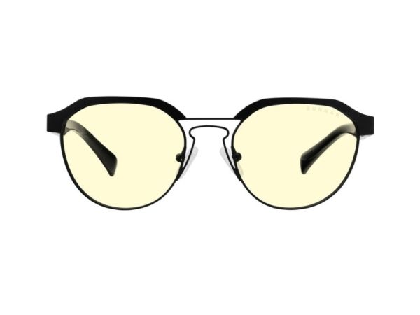 Gunnar Optiks CMB-00101, Unisex, Rund, Klassisk, Sort, Acetat, Rustfrit stål, Ravfarvet