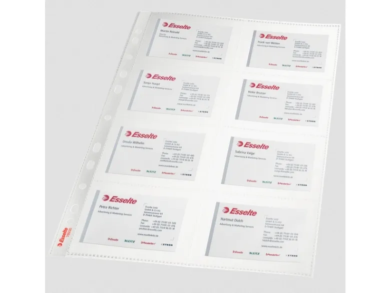 Plastfickor A4 Esselte 78930 för visitkort klar t/16 kort (10 förpackningar med 10) | Arkivering - Arkiv box/mappar - Arkivering av visitkort | GameStuff