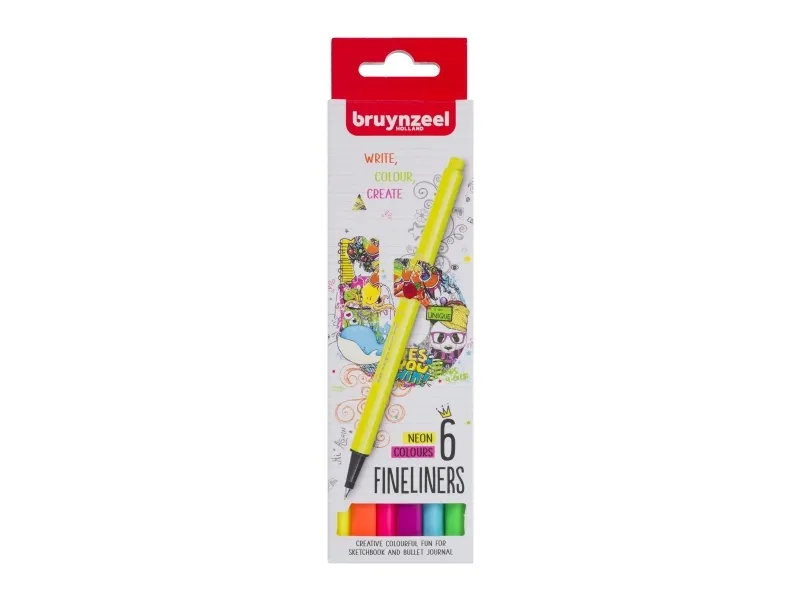 BRUYNZEEL SAKURA Bruynzeel Fineliner set neon 6 colours | Skola & Hobby - Konstmaterial - Markörer | GameStuff