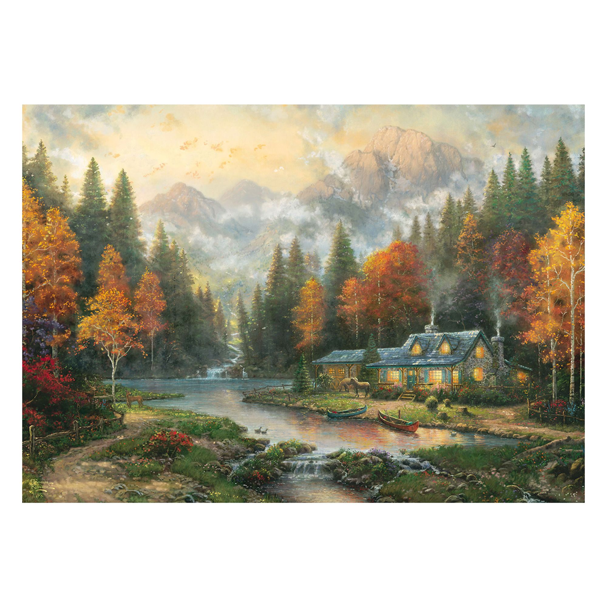 Schmidt Spiele 58784 Thomas Kinkade Herbstabend Puzzle, 1.000 Teile, 1000 Stück(E), Landschaft, 12 Jahr(E)