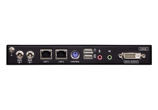 ATEN DVI KVM over IP-switch med en port för delad 1-lokal/fjärråtkomst, 1920 x 1200 pixlar, Nätverksansluten (Ethernet), 5,55 W, Svart
