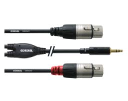 Cordial Cfy 1.8 Wff, 3.5Mm, Männlich, 2 X Xlr, Weiblich, 1,8 M, Schwarz
