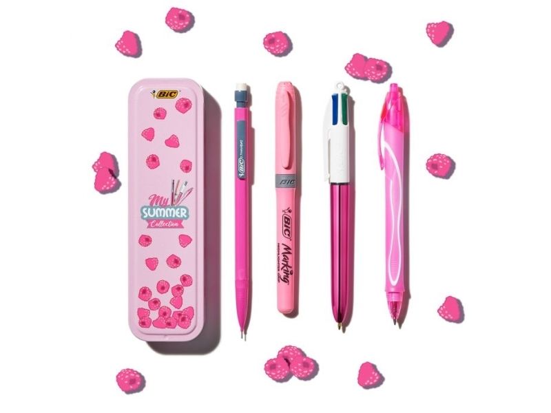 Bic Summer Pink Box, Clip, Clip-On-Einziehkugelschreiber, Nachfüllbar, Schwarz, Blau, Grün, Rot, 5 Stück(E)