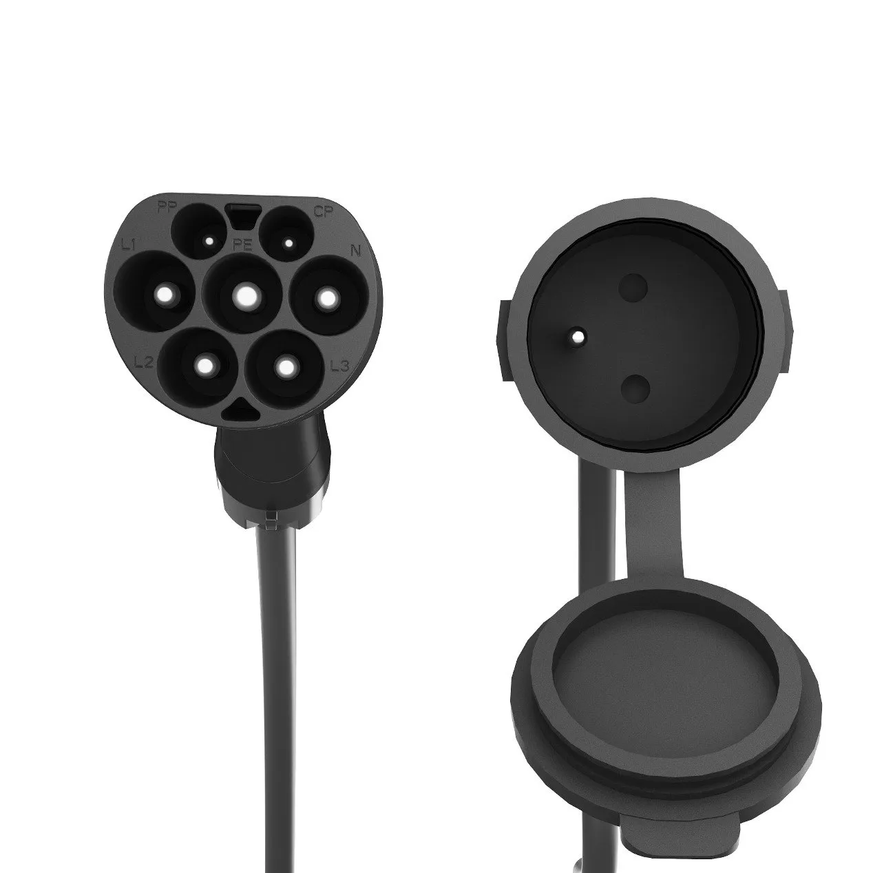 Adapterkabel Typ 2 (m) till franskt uttag (f) 3,7 kW 0,5 m | Bilvård & Biltillbehör - Garage utrustning - Laddkabel för elbil | GameStuff