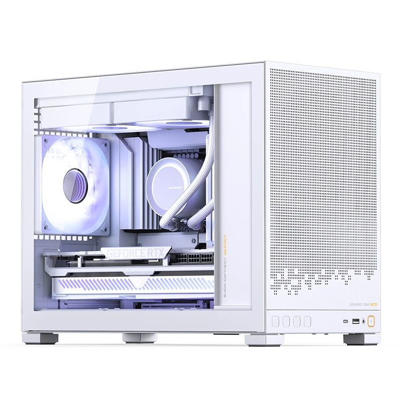 Jonsbo D32 Std Pc-Kabinet Matx Hærdet Glas, Hvid