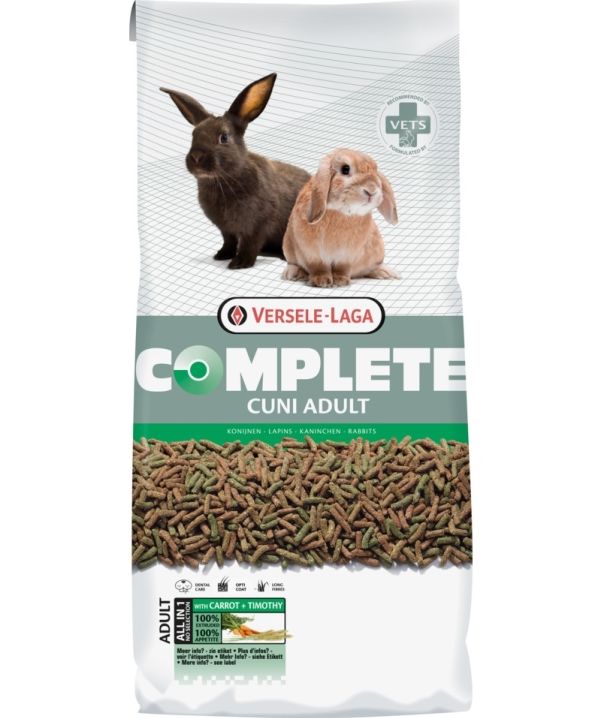 Versele-Laga Cuni Adult Complete, Granulat, 8 Kg, Kaninchen, Vitamin A, Vitamin C, Vitamin D3, Vitamin E, Kupfer, Kupfersulfat, Jod, Eisen, Manganese