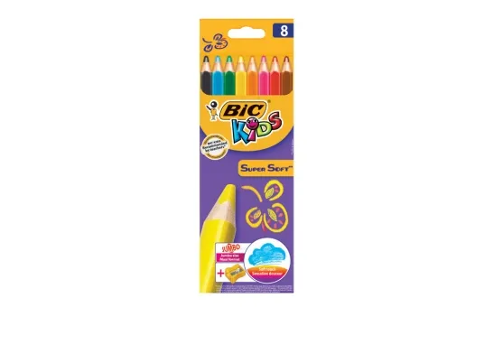 Färgpenna BIC Jumbo Kids Supersoft ass. färger (box med 8 st) | Skrivredskap - Blyertspennor & pencils - Blyertspennor | GameStuff