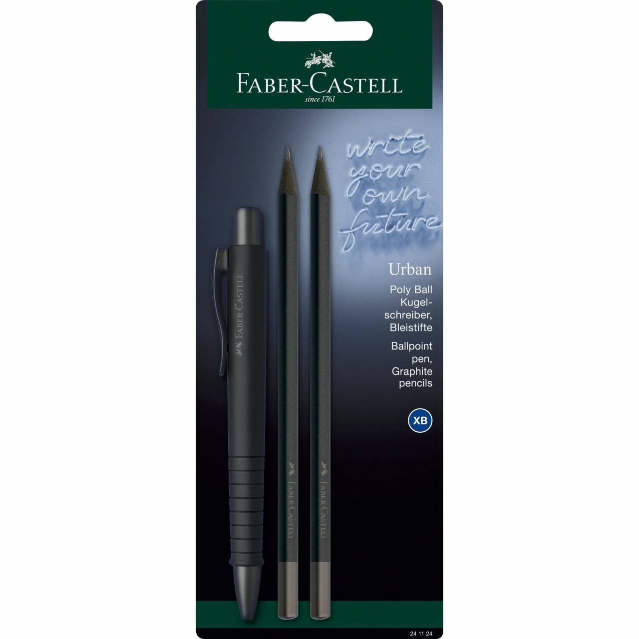 FABER-CASTELL skrivesæt POLY BALL URBAN, sort inkl.: 1x kuglepen POLY URBAN XB, sort (241124)