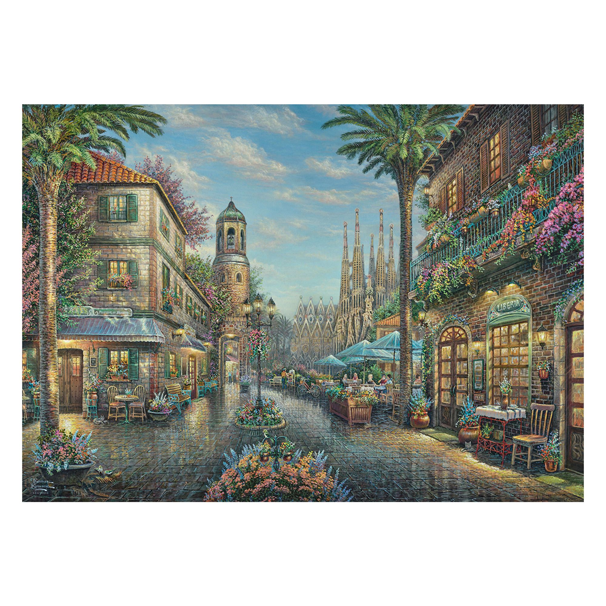 Schmidt Spiele 58780 Thomas Kinkade Straßencafé Puzzle, 1.000 Teile, 1000 Stück(E), Stadt, 12 Jahr(E)