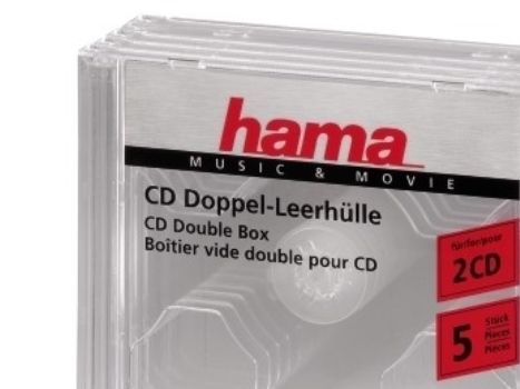 Hama - Cd-hylster for lagring - kapacitet: 2 CD - gennemsigtig (pakke med 5)
