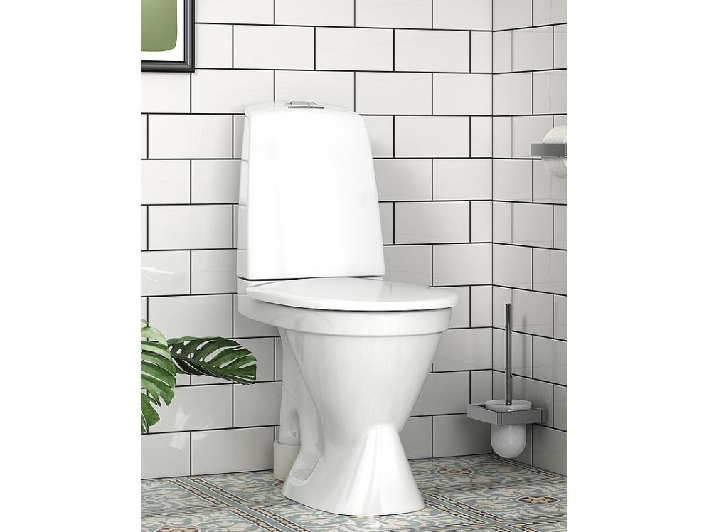 Gustavsberg Nautic Toilet 1591. Åben S-lås og stor fod. Hygienic Flush