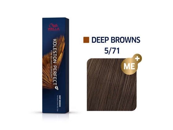 Wella Koleston Perfect Me+ Deep Brown Permanent Hair Colour Cream 5/71 Light Brown Ash