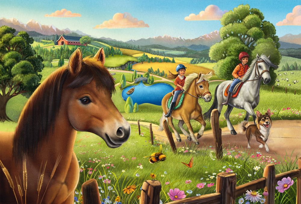 Schmidt Spiele 56519 Meine Lieblingspferde Kinderpuzzle, 3×48 Teile, 48 Stück(E), 4 Jahr(E)