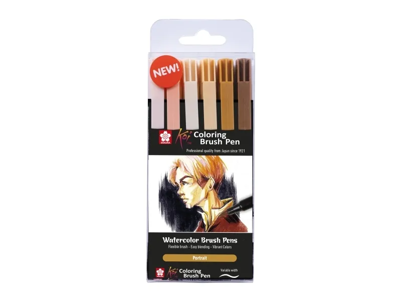 Sakura Koi Coloring Brush Pen set Portrait | 6 colours