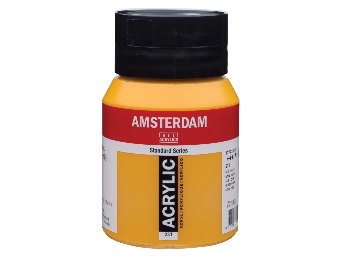 Amsterdam Standard Series Akrylglas 500 ml Guldockra 231 | Skola & Hobby - Konstmaterial - Akryl & Akvareller | GameStuff