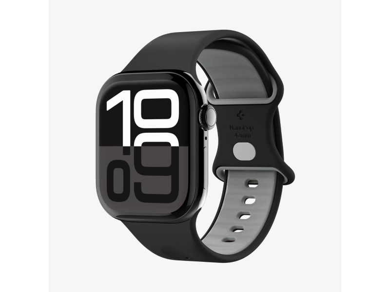 Spigen Nano Pop, Band, Smartwatch, Sort, Apple, Apple Watch 10 (42Mm), Watch 9/8/7 (41Mm), Watch Se2/Se/6/5/4 (40Mm), Watch 3/2/1 (38Mm)), Silikone