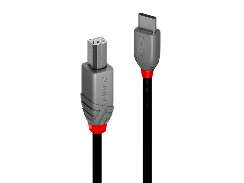 Lindy 36943, 3 M, Usb-C, Usb-B, Usb 2.0, 0,48 Gbit/S, Sort