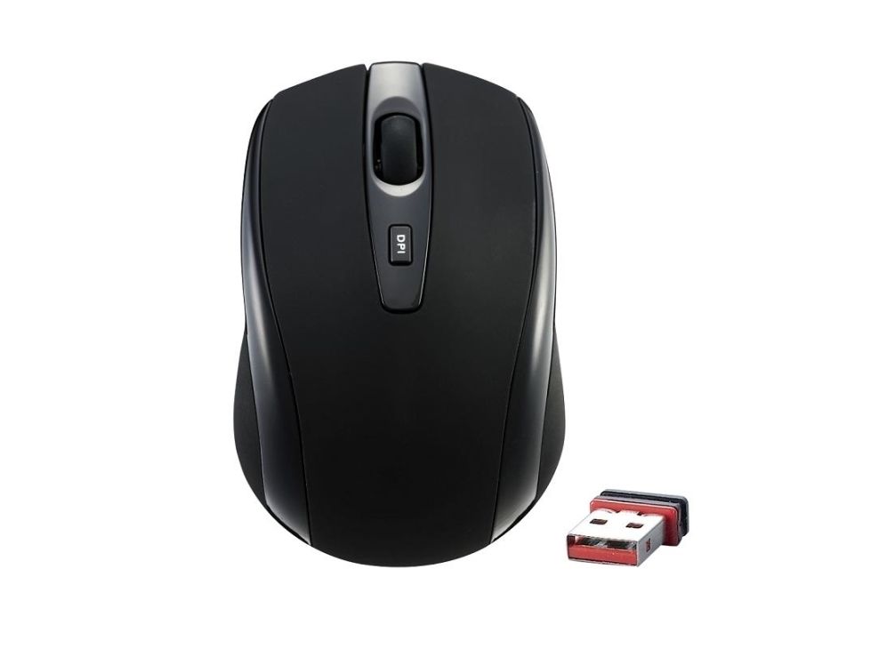 Evolveo Wml-306B, Ambidextrous, Optisk, Rf Trådløst, 1600 Dpi, Sort, Grå