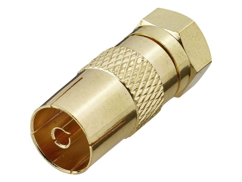 Renkforce Rf-4196982, F, Belling-Lee/Iec, Guld