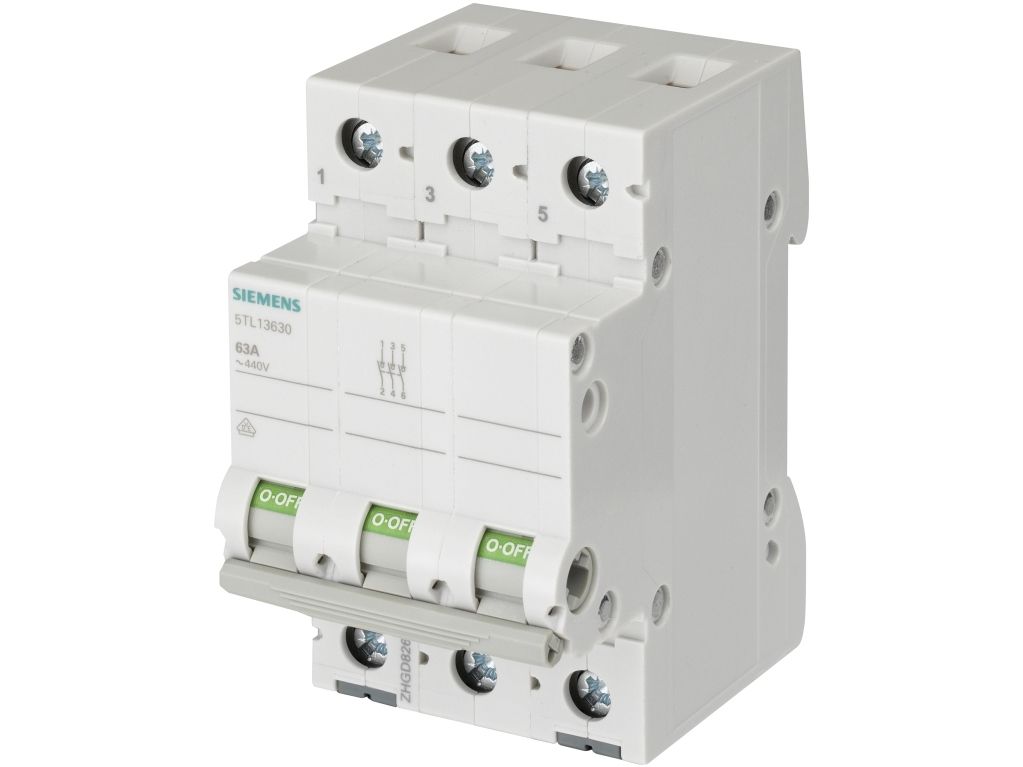 Afbryder Grå 63 A 3 X Afbryder Siemens 5Tl13630