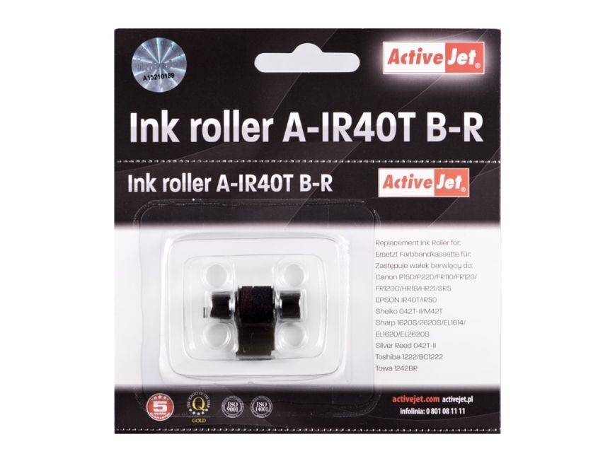 Activejet A-Ir40t Farvevalsesæt (Erstatning Epson Ir40t Supreme Sort, Rød, 5 Stk.), Printerblækrulle, Inkjet, Sort, Rød, Sort, Canon: P15d, P22d, F