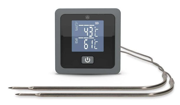 Nedis SmartLife Kødtermometer | Push-besked / Summer | Bluetooth® | Timer | LCD | Antal prober: 2 | 1.20 m | Probe-klemmer | Nedis® SmartLife | Grå