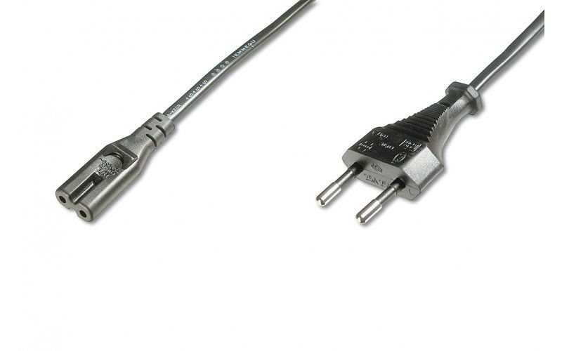 Strømkabel Schuko C7, Schuko, Sort, 1,8 M