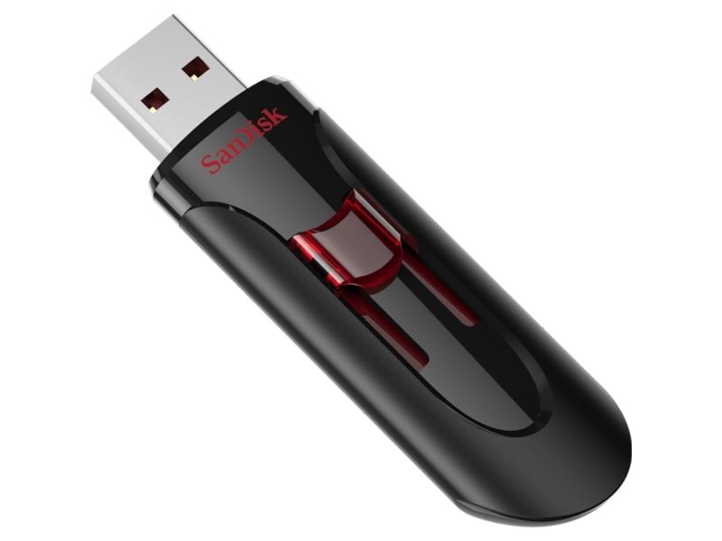 SanDisk UFM 16 GB USB CRUZER GLIDE 3.0, 16 GB, USB Type-A, 3.2 Gen 1 (3.1 Gen 1), Glide, Svart, Röd