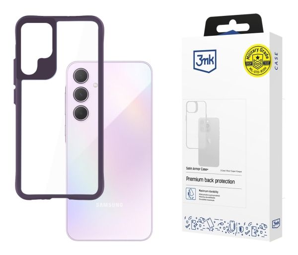 3Mk Satin Armor Case+, Cover, Samsung, Galaxy A35 5G, 16,8 Cm (6.6"), Lilla, Transparent