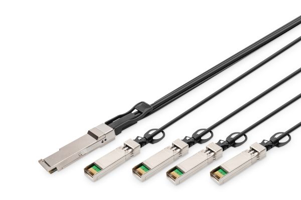 Digitus - 40Gbase-Kabel Til Direkte Påsætning - Qsfp+ (Han) Til Sfp+ (Han) - 3 M - Sff-8431/Sff-8432/Sff-8436/Sff-8472