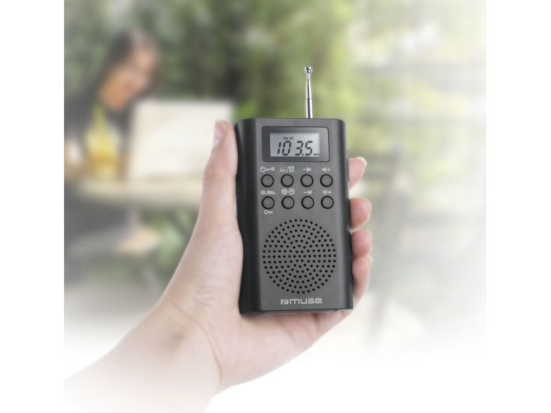 Muse M-03 R, Tragbar, Analog, Fm, Pll, Lcd, Schwarz, Tasten