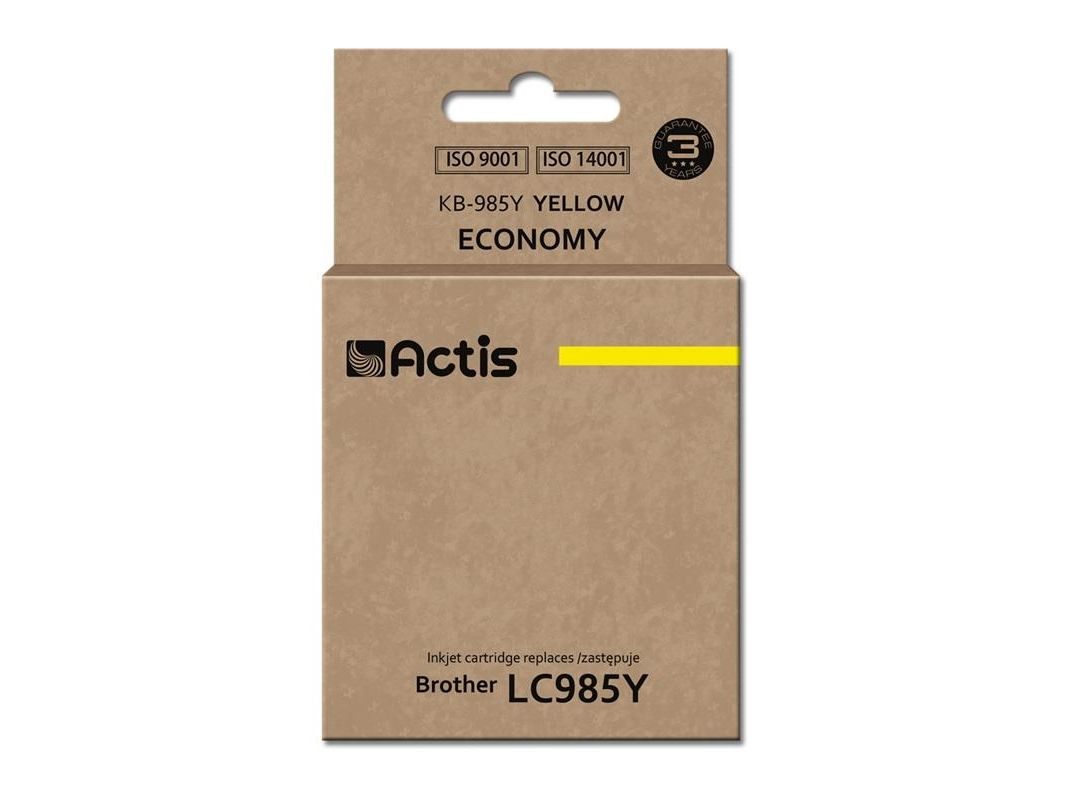 Actis Kb-985Y Tonerkartusche (Ersatz Für Brother Lc985y Standard 19,5Ml Gelb), Standardertrag, Tinte Auf Farbstoffbasis, 19,5 Ml, 260 Seiten, 1 Stück