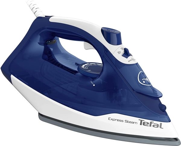 Tefal Express Steam Fv2838e0 - Dampstrygejern - Såleplade: Cerilium - 2400 W - Blå/Hvid