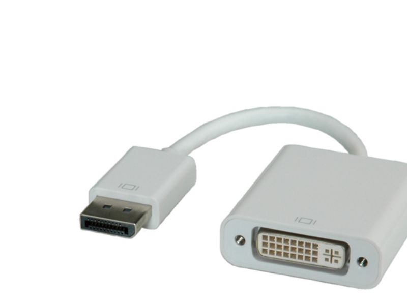 Roline Displayport-Dvi Adapter, Dp Stecker-Dvi Buchse, 0,15 M, Displayport, Dvi, Männlich, Weiblich, Weiß