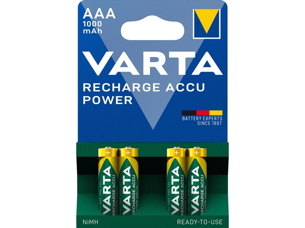Batteri Varta Recharge Power Aaa 1000Mah - (4 Stk.)