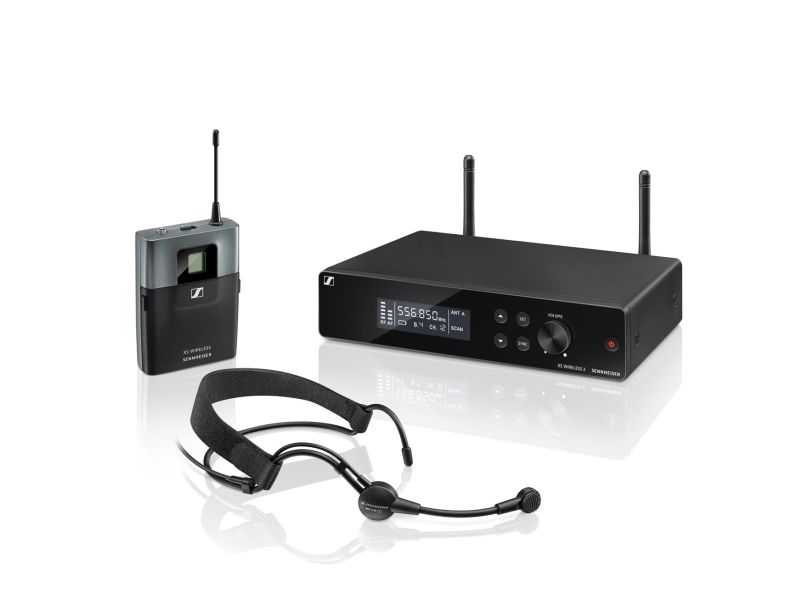 Sennheiser Xsw 2-Me3-A, Headset Mikrofon, Kondensatormikrofon, Rack Beslag Modtager, Metal, Kropspakke Sender, Acrylonitrilbutadienstyren