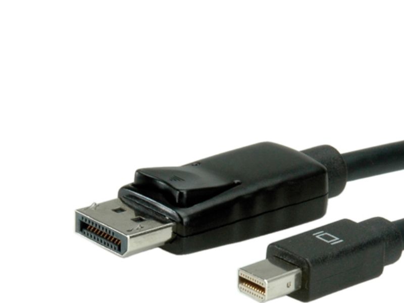 Roline Mini Displayport / Displayport Anschlusskabel Mini Displayport Stecker, Displayport Stecker 3,00 M Schwarz 11.04.5636 Geschirmtes Displayport